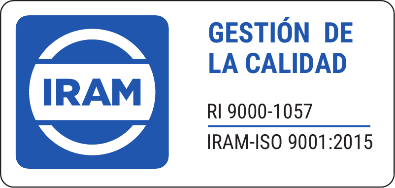 Sello IRAM ISO 9001:2015 - Sistema de Gestión de la Calidad RI 9000-1057